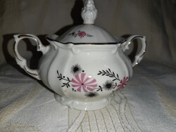 Antik Roschützt porcelán cukortartó aranyozott széllel