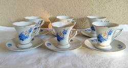 Kék rózsás porcelán kávés csészék