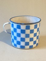 Blue and white checkered large lampart enamel kitchen utensil decoration