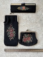 Gobelinnel díszített női csecse-becsék