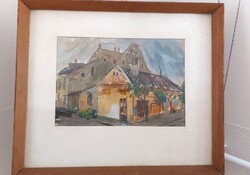 (K) Tájkép festmény 65x55 cm kerettel Altorjai Sándor szignóval