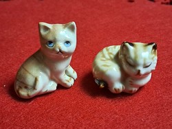 2 db aranyos kicsi porcelán cica, macska 3-4 cm