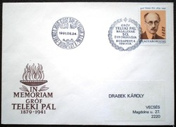 FF4093 / 1991 Gróf teleki Pál bélyeg FDC-n