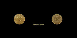 BR Németország 10 pfennig 1950 D - tölgylevél szinte UNC nagyon szép