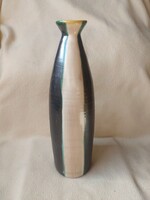 Iparművészeti csíkos váza  - nagyobb méretű kerámia váza, hibátlan 31 cm
