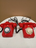 Retro, piros, tárcsás telefon