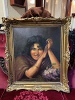 Kiskin György : Cigánylány (50x60 cm)