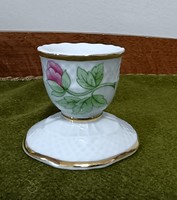 Hollóházi porcelán Hortenzia mintás mini gyertyatartó
