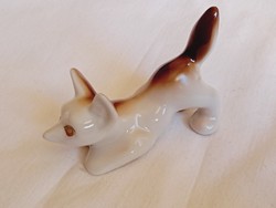 Porcelán róka retro orosz Polonne kézzel festett Vuk 9x3x6cm
