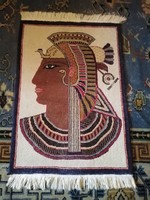 Egyiptomi témájú kézi szőnyeg 52x74cm