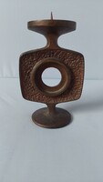 Brutalista öntöttvas gyertyatartó DDR design 1970 körül