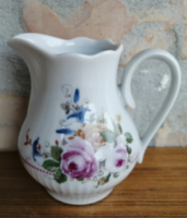 Vintage  tejkiöntő rózsacsokor dekorral a volt NDK-ból