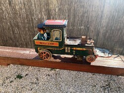 Ritka 1950-es nyugati játék bádogvonat vonattal a Modern Toys-től, Japán