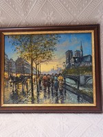 Szert  Károly festmény, Szajnapart. 30x24 cm.