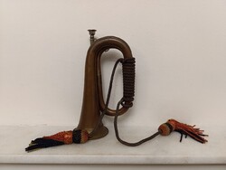 Antik trombita vörösréz réz rézfúvós hangszer katona militari 601 1342