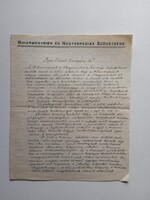 ZA593.8 Dr.Hoványi Géza által aálírt levél Bihar Nagyvárad Biharmegyeiek Szövetsége - 1920's Trianon