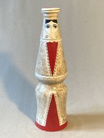 MOSZKVA 1980 OLIMPIA, LÁNY NÉPVISELETBEN, FESTETT, JELZETT PORCELÁN PALACK, DUGÓVAL 29 CM