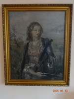 Náray Aurél (1883-1948): LÁNY HEGEDŰVEL