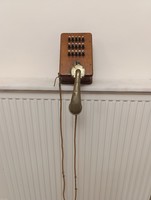Antique Wooden Wall Phone from 1890-1910 with Kohn Mark 349 1348