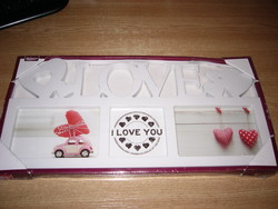 LOVE képkeret, montázs fotókeret, tabló méret 43,5 x 21,5 cm