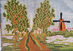 Antik tű gobelin . Szép állapotú. 25x33 cm.