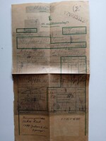 ZA594.1  Szállítólevél  KÉTEGYHÁZA -SZAMOSÚJVÁR (Erdély, Gherla) 1944 -34 kiló liszt  5 pengő SZÉKÁN