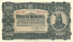 500 korona 1923 Pénzjegynyomda 2.
