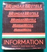 Régi mini térkép  Hungarhotels Budapest kihajtogatós idegenforgalmi zsebtérkép