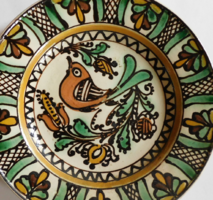 Korondi Józsa János madaras  tál, 25.5 cm