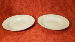 2 db régi, aranyozott szélű, MADE IN USSR jelzéssel mélytányér, 4,3 cm x 24 cm