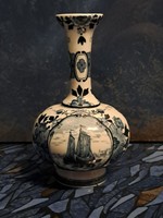Vintage Delft delfti kék fajansz váza 20 cm