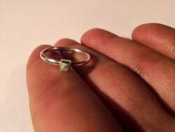 Szépséges, valódi opál köves ezüst gyűrű 17,5mm