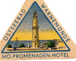 Hotel címke, bőröndcímke. Ho-Promenaden Hotel.