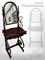 Tükrös Thonet stílusú fésülködő pipere asztal