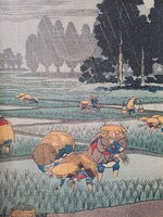 Régi Japán plakát-nyomat 35x49,5 cm!!
