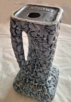 Kerámia: Király Károly, hólyagos mécsestartó, jelzett, magasság: 26 cm