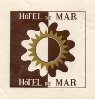 Hotel címke, bőröndcímke. Hotel de Mar. Spanyol.