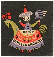 Hotel címke, bőröndcímke. Krakkó.