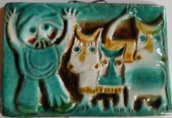 Sövegjártó Mária fali kerámia - A török és a tehenek