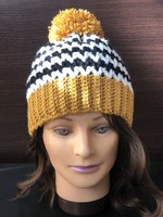 Női horgolt beanie sapka ZigZag S/M