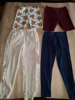 110-116 kislány nadrág,  leggings,  2 db rövidnadrág együtt, Alkudható