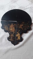 5174 - Nagyon szép antik, lakkfestéses japán falipolc (összecsukható)