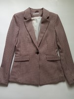 H&M női blézer 36, bordó pepita, kevert szálas, klasszikus szabású, új