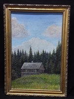Dupkoveckij Szergej - Erdő olaj, farost festmény 40x60 cm