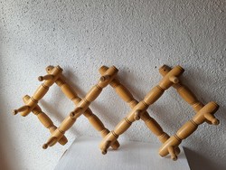 Vintage, retro, állítható, fa, harmonika fali fogas, akasztó