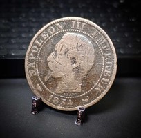 Franciaország 5 centime 1854 Verdejegy "W" - Lille B02E5