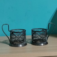 Retró Orosz ezüst pohár tartó