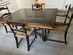 Elegant Dining Set with Natural Wood Top