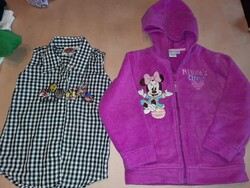 86-os kislány kapucnis zipzáras pulcsi Disney Minnie,  Looney Tunes ingblúz, ,  Alkudható