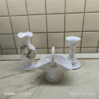 Retro fehér kerámia dísztárgy eladó! Váza, szalvétatartó,gyertyatartó